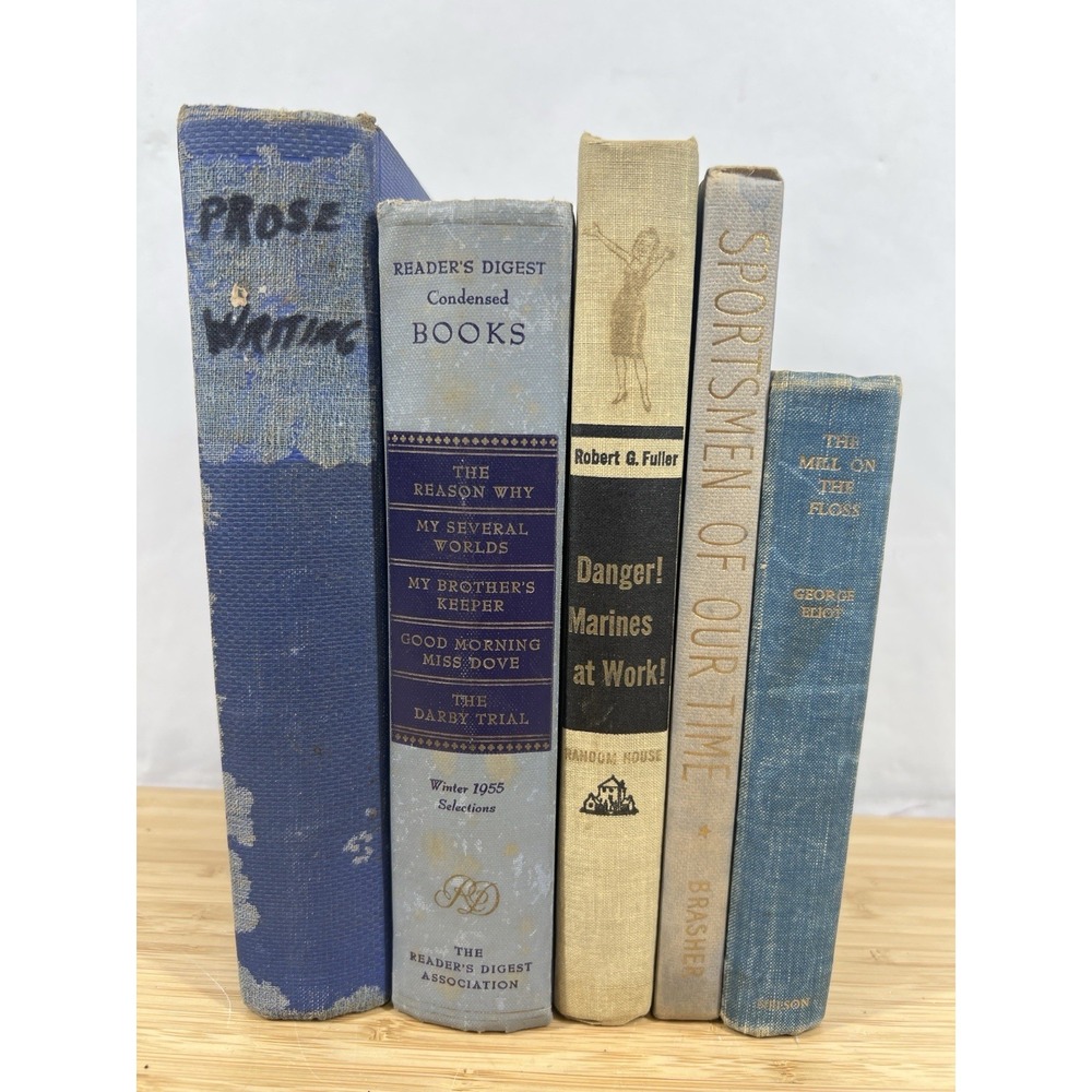 Vintage Hardcover Books Lot of 5 1930s–1960s Cloth Bound Decorative